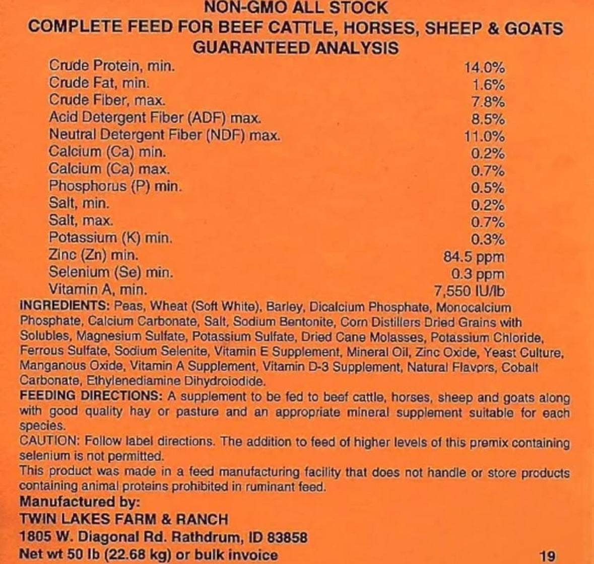 All Stock Grain- 1000# Tote