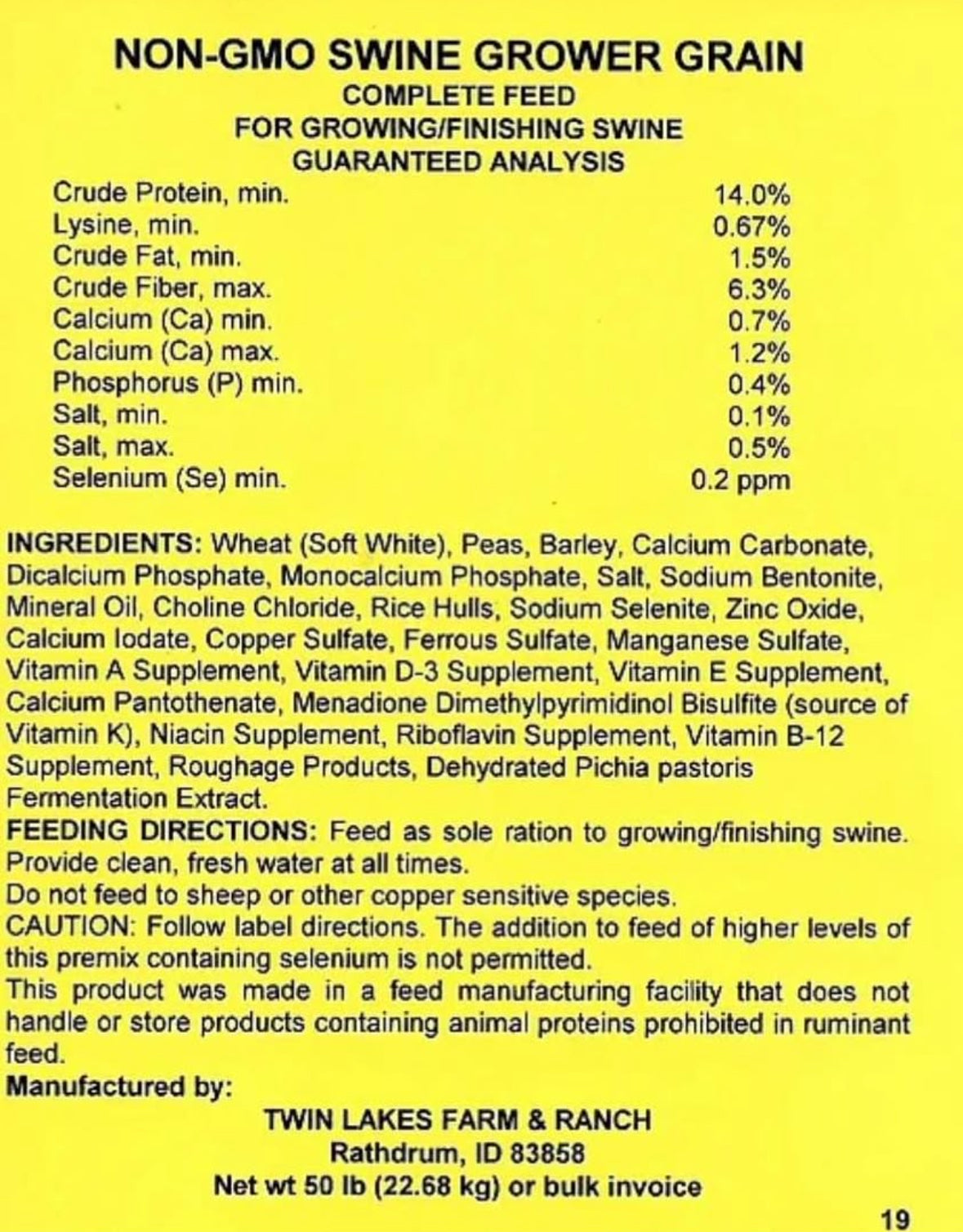 Swine Grower- 50lb bag