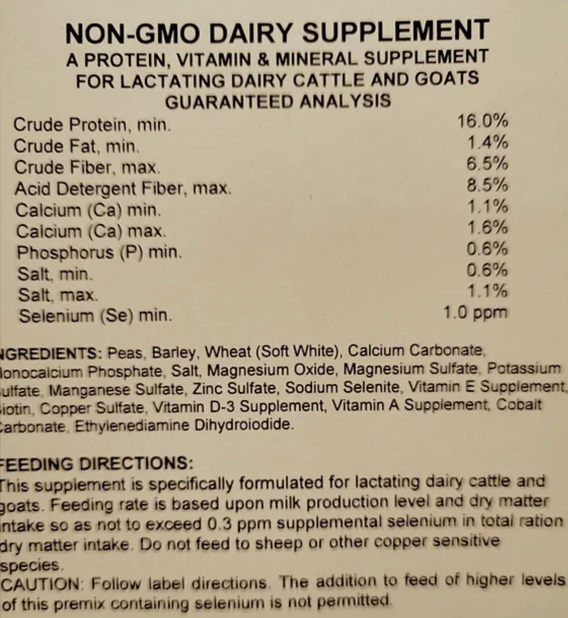 Dairy Grain- 50lb bag